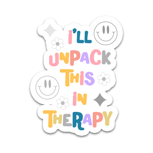 Unpack In Therapy | | Waterproof Sticker | 3"