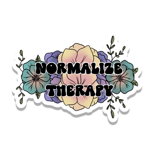 Normalize Therapy | Self Care | Waterproof Sticker | 3.5"